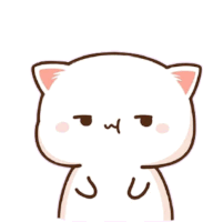 a white cat with pink ears is making a funny face and looking at the camera .