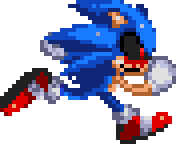 a pixel art of a sonic the hedgehog running