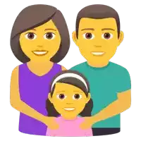 a cartoon illustration of a family with a girl