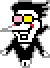 a pixel art drawing of a person wearing sunglasses and a black shirt .