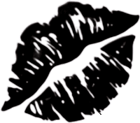 a black and white drawing of a woman 's lips on a white background