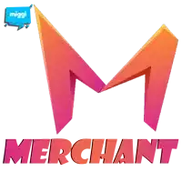 a logo for merchant with a blue bubble that says miggi