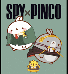 a poster for spy x pingo shows a rabbit in a suit and tie