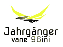 a logo for jahrgaenger vane 96ini with a yellow bird