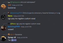 a group of people are having a conversation on a discord channel