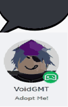 a picture of voidgmt with a speech bubble above it