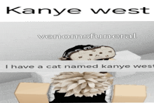 a kanye west meme with a cat named kanye west on it