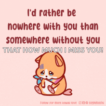 a cartoon of a dog with a quote that says i 'd rather be nowhere with you