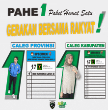 a poster that says pahe 1 paket hemat satu