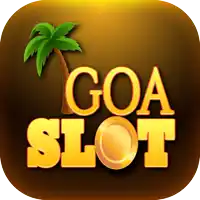 a logo for goa slot with a palm tree and a gold coin