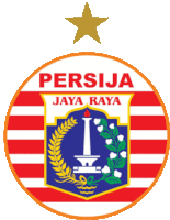 a logo for persija jaya raya with a gold star on top