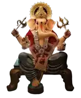 a statue of a deity with a trident in his right hand