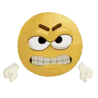 a cartoon smiley face with a very angry look on its face