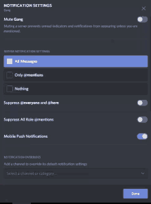 a screenshot of a notification settings page