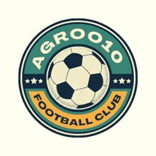 a logo for a football club with a soccer ball in a circle .