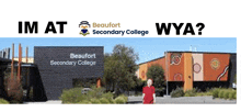 a man standing in front of a beaufort secondary college