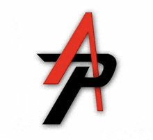 a red and black logo with a letter a and a letter p on a white background .