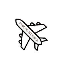 a drawing of an airplane with the words inscoil nurses on the side