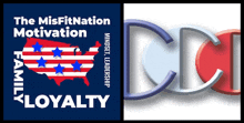 a logo for the misfitnation motivation family loyalty and mindset leadership