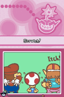 a video game called scratch shows a toad and mario