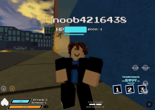 a screenshot of a video game with the name noob4216438 on it