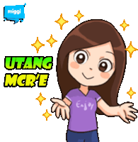 a cartoon of a girl with the words utang mcr ' e above her