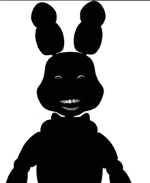 a silhouette of a bunny with a smile on its face .