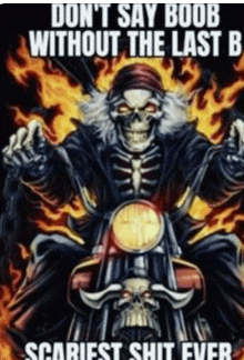 a skeleton is riding a motorcycle and giving a thumbs up .