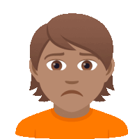 a cartoon illustration of a boy with a sad look on his face