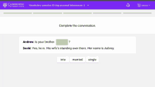 a screenshot of a cambridge vocabulary practice giving personal information 1