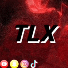 a red background with the word tlx written on it