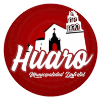 a logo for huaro municipalidad distrital with a tower