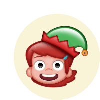 a cartoon girl with red hair and a green elf hat