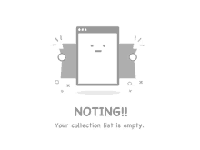 an empty collection list is displayed on a website