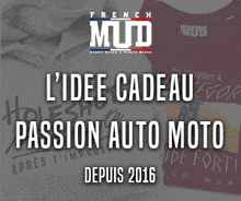 an advertisement for french mud says l ' idee cadeau passion auto moto depuis 2016