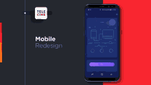 a phone displays a screen that says mobile redesign