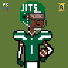 a pixel art of a football player with the number 1