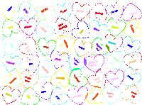 a bunch of different colored hearts with words on them including " marry me "