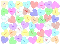 a bunch of different colored hearts with words on them including " marry me "