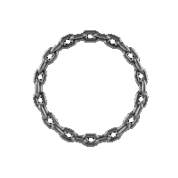 a chain in a circle with a white background