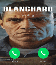 a man is being called by blanchard who accepts the call