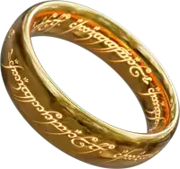 a gold ring with the word aragorn engraved in it