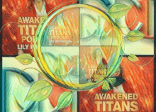 a poster for the awakened titans podcast by lily pattascu