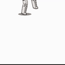 a cartoon of a person wearing a pair of white boots standing on a white background .