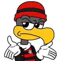 a cartoon bird wearing a red hat and gloves is giving a thumbs up sign .