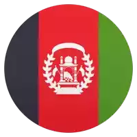 the flag of afghanistan is in a circle with a white emblem on it