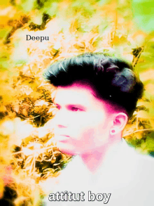 a picture of a young man with the name deepu on the bottom