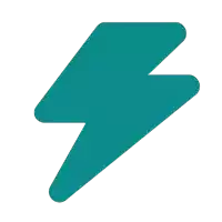 a blue lightning bolt icon with a white outline