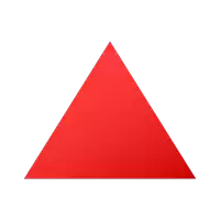 a red triangle on a white background that looks like a pyramid