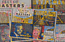 a poster for the feet of masters sits on a wall